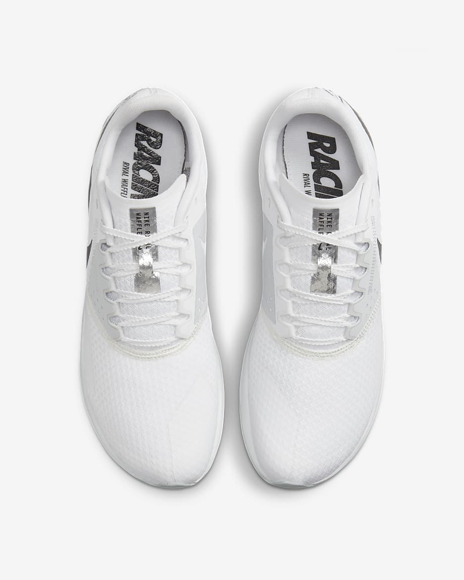 Nike Rival Waffle 6 Sabatilles de competició camp a través - Blanc/Pure Platinum/Platejat metal·litzat/Negre