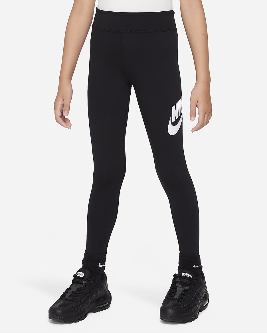 Nike Sportswear Essential Older Kids' (Girls') Mid-Rise Leggings - Black/White