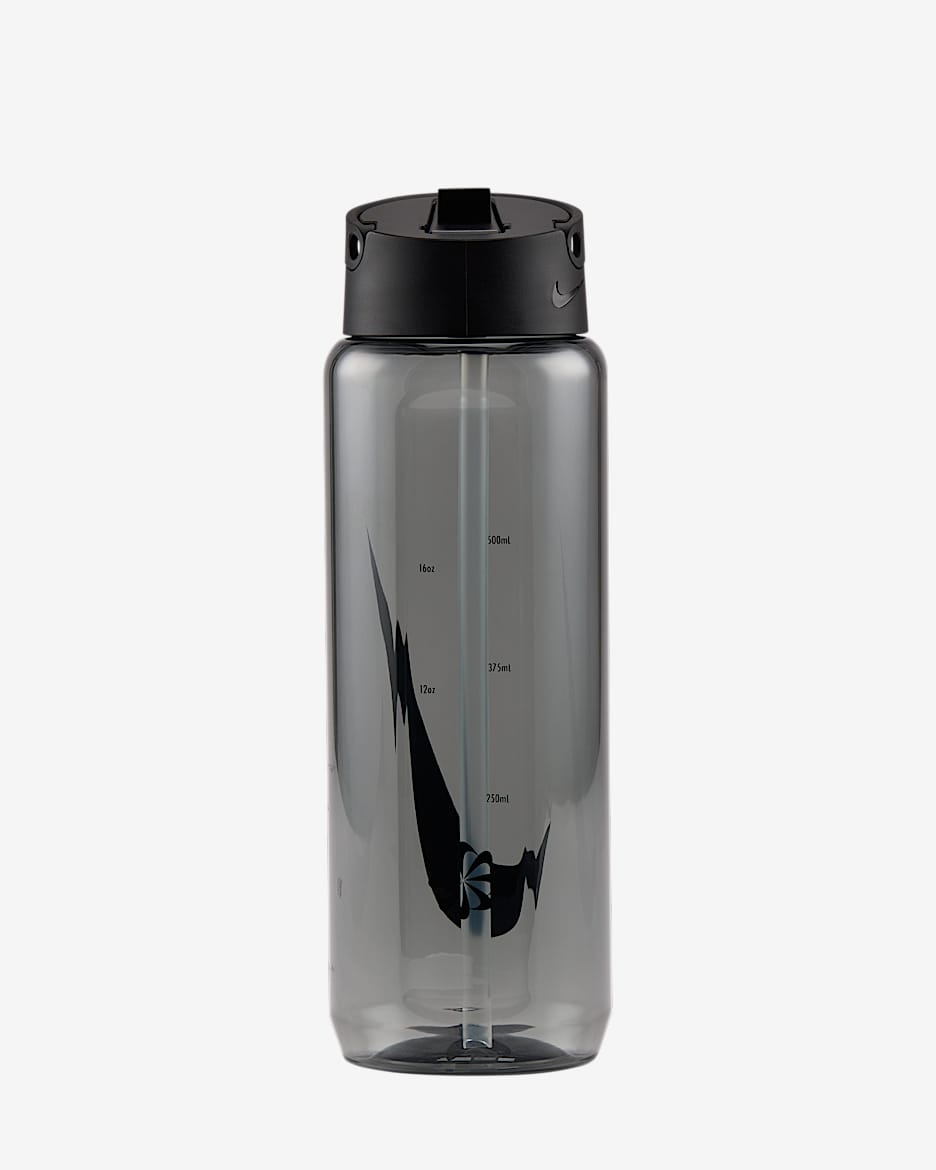 Bidon z tritanu ze słomką Nike Recharge (0,7 l) - Anthracite/Czerń/Czerń
