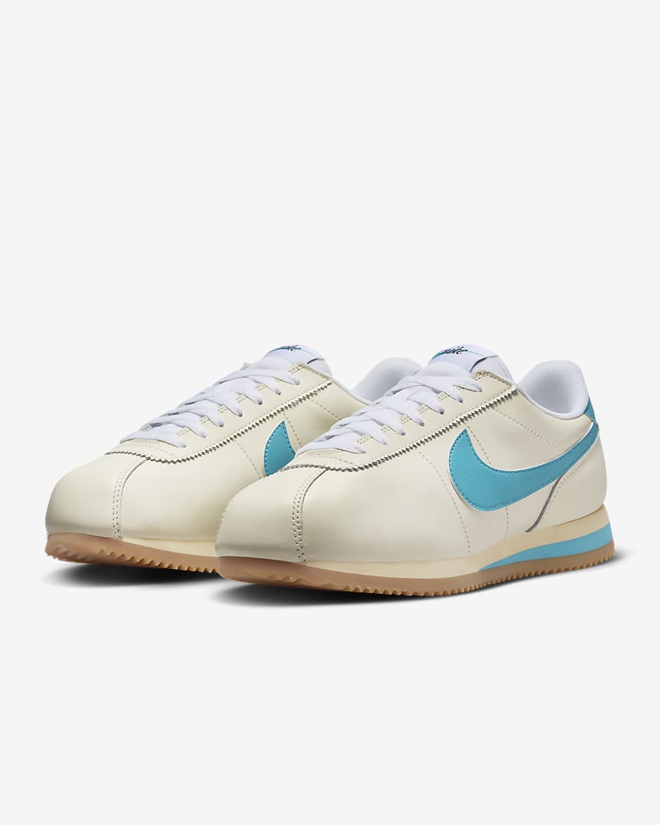 Nike Cortez 女鞋 - Coconut Milk/Gum Yellow/Pale Vanilla/Teal Nebula