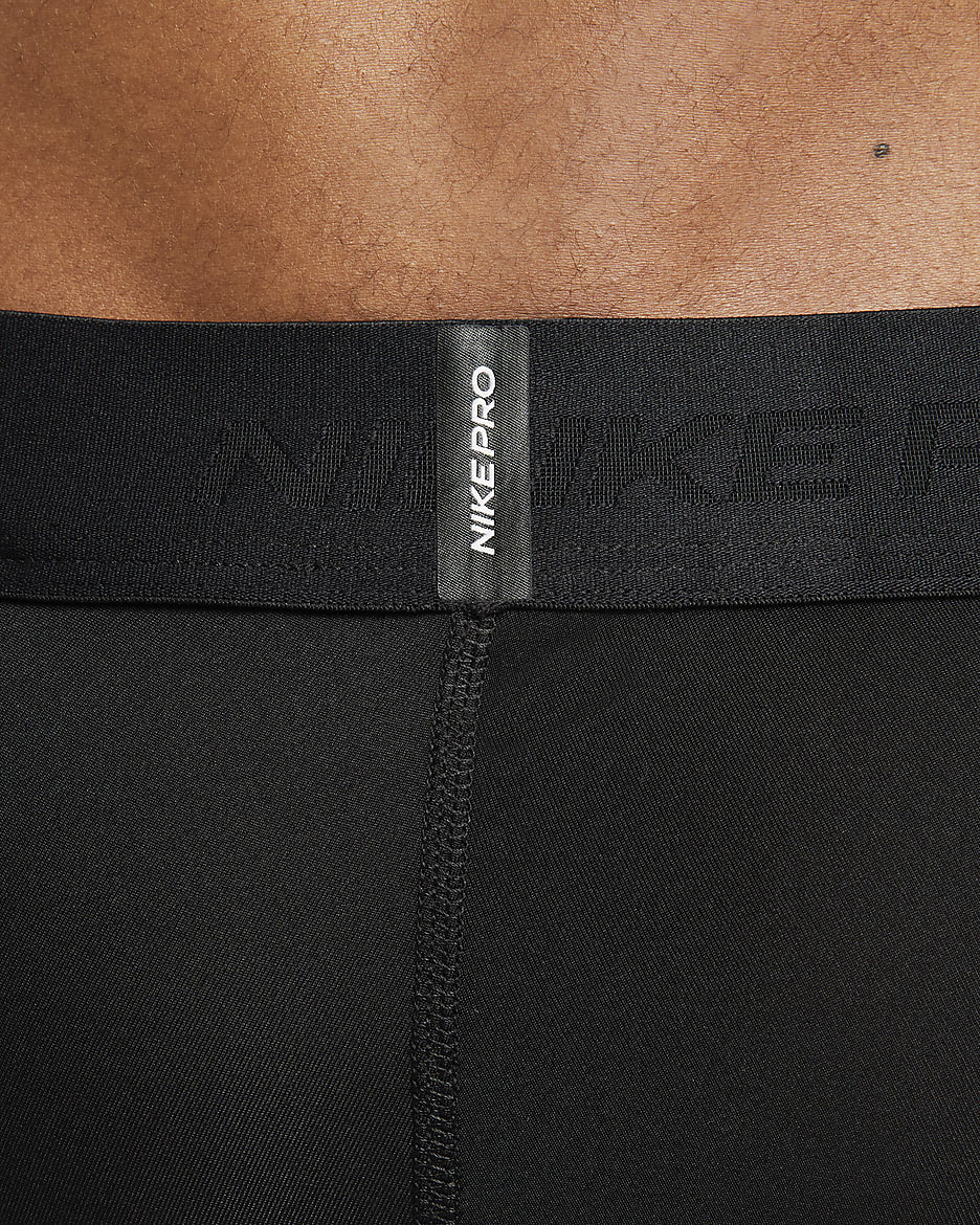 Nike Pro Pantalons curts llargs Dri-FIT de fitnes - Home - Negre/Blanc