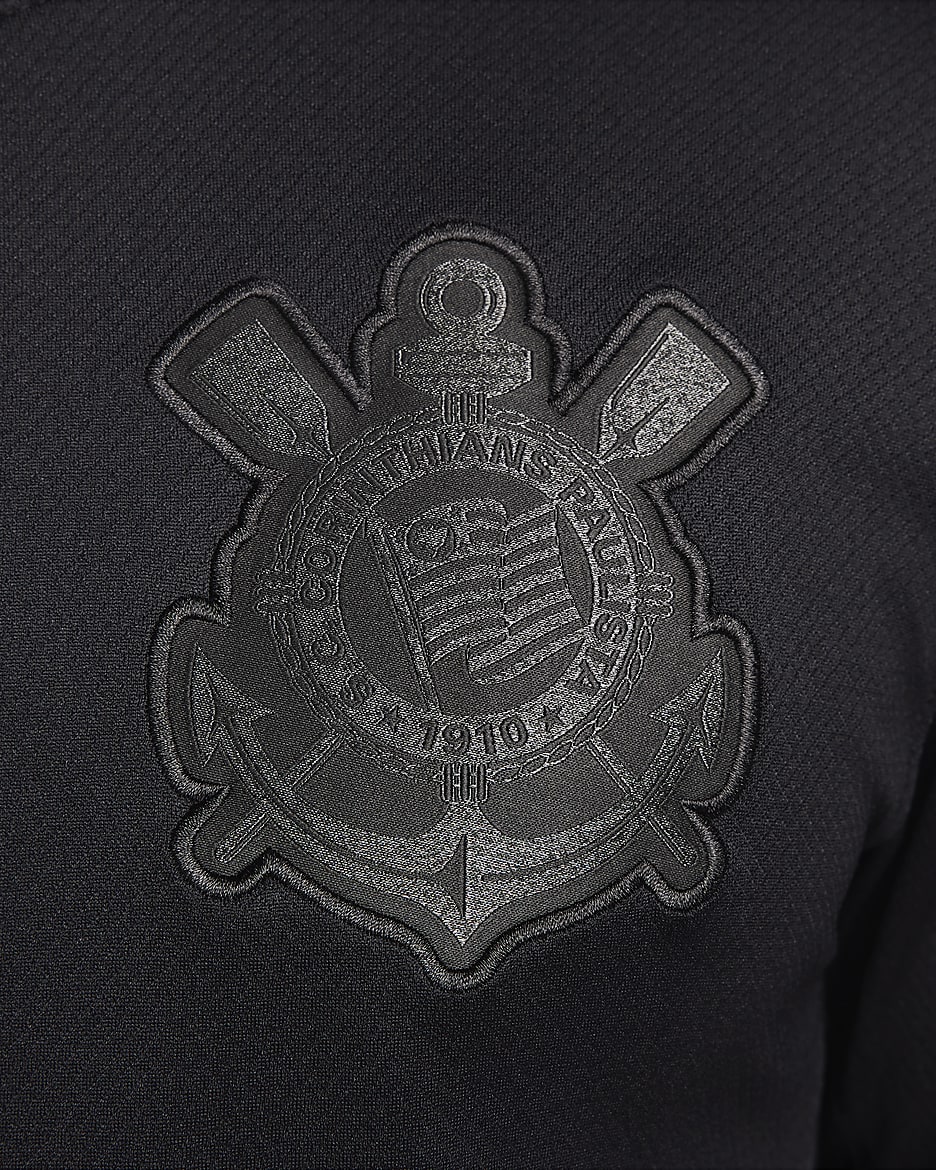 S.C. Corinthians 2024/25 Stadium Away Nike Replika-Fußballtrikot mit Dri-FIT-Technologie (Herren) - Schwarz/Schwarz