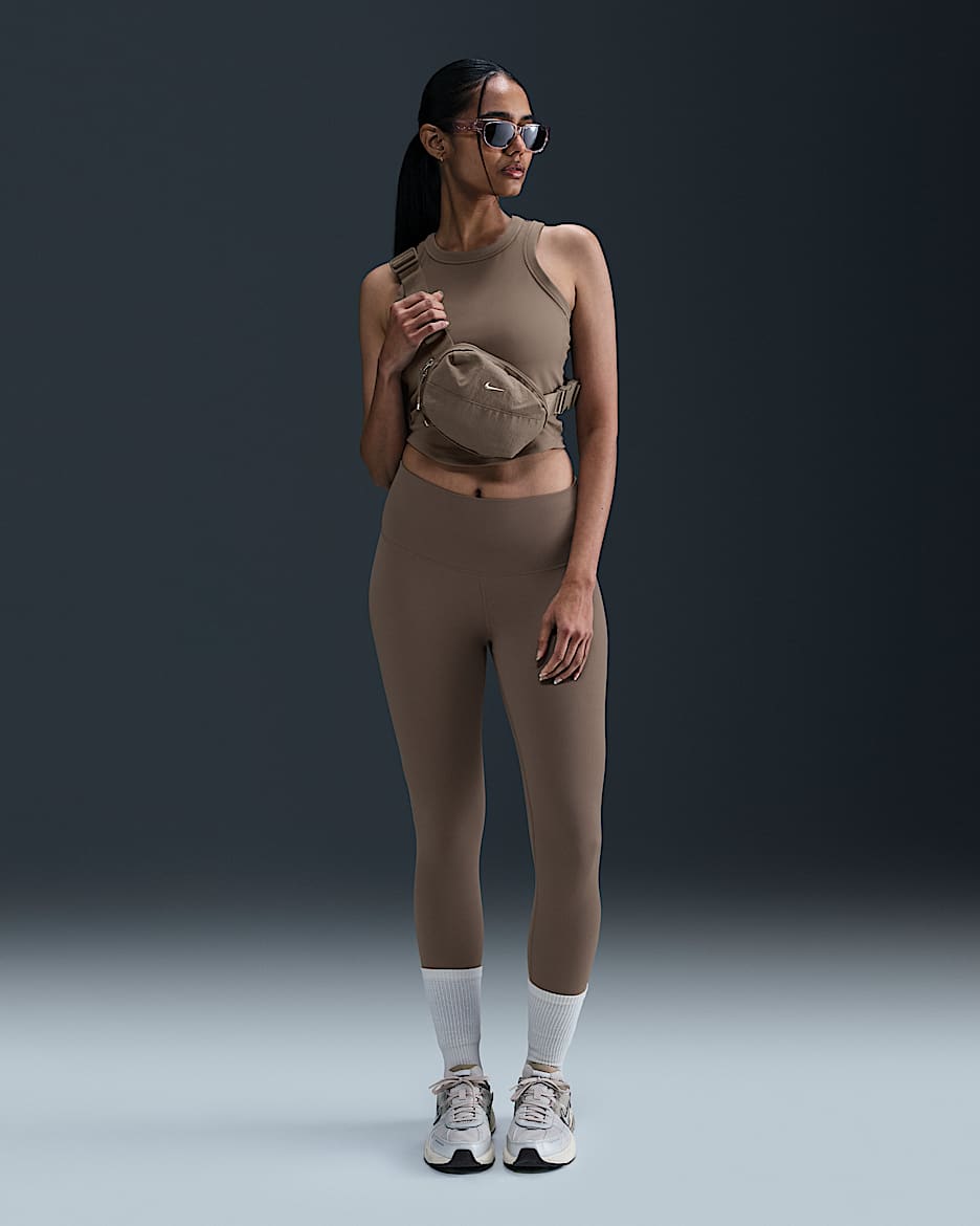 Nike Zenvy Women's Gentle-Support High-Waisted Full-Length Leggings - Mink Brown/Black