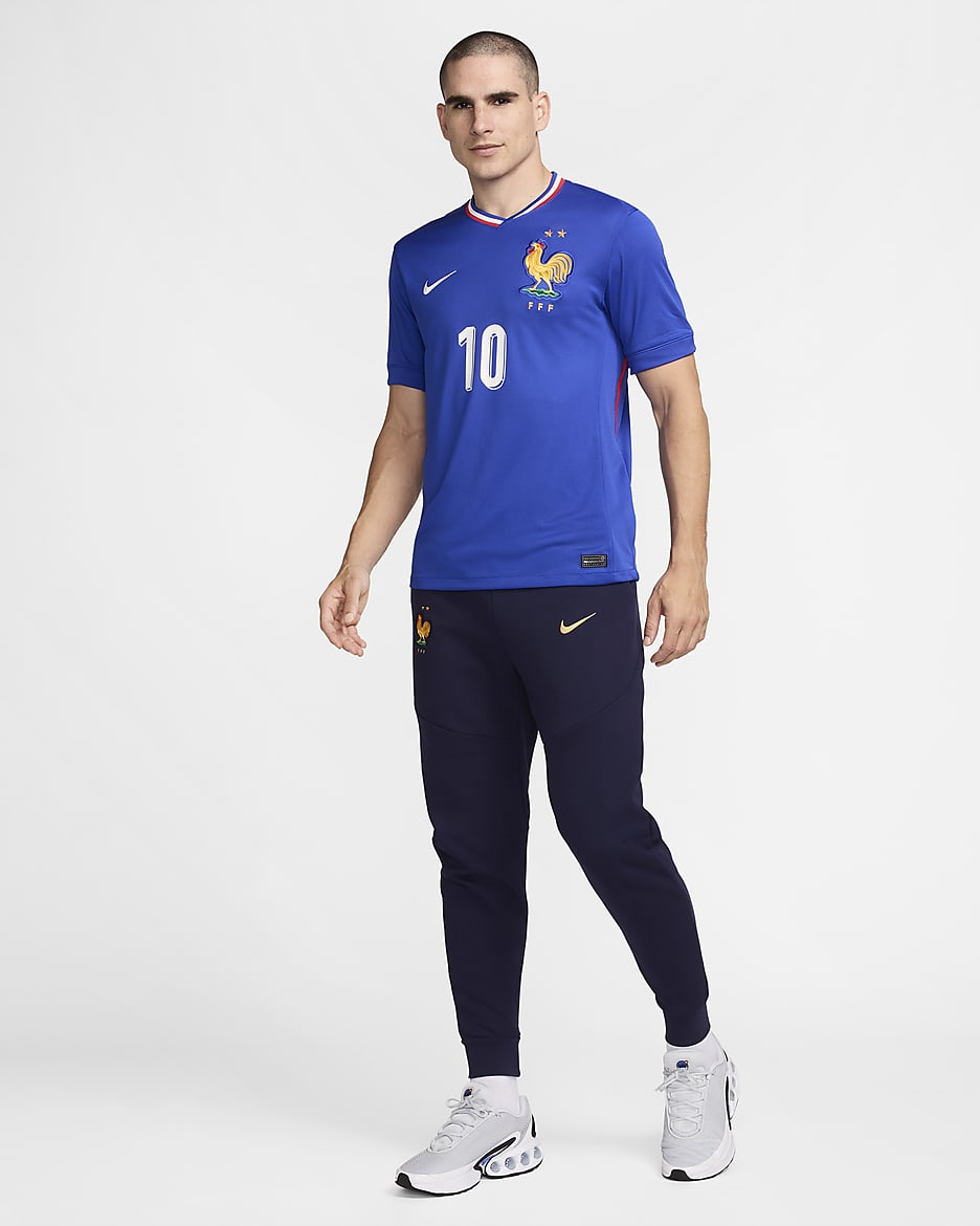 Kylian Mbappé FFF (herenelftal) 2024/25 Stadium Thuis Nike Dri-FIT replica voetbalshirt voor heren - Bright Blue/University Blue/Wit