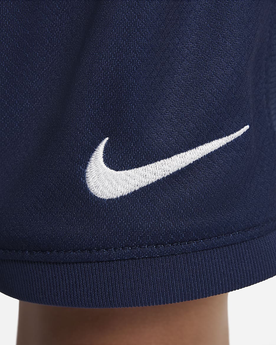 Ensemble 3 pièces replica Nike Football Paris Saint-Germain 2024/25 Stadium Domicile pour enfant - Midnight Navy/Midnight Navy/Blanc