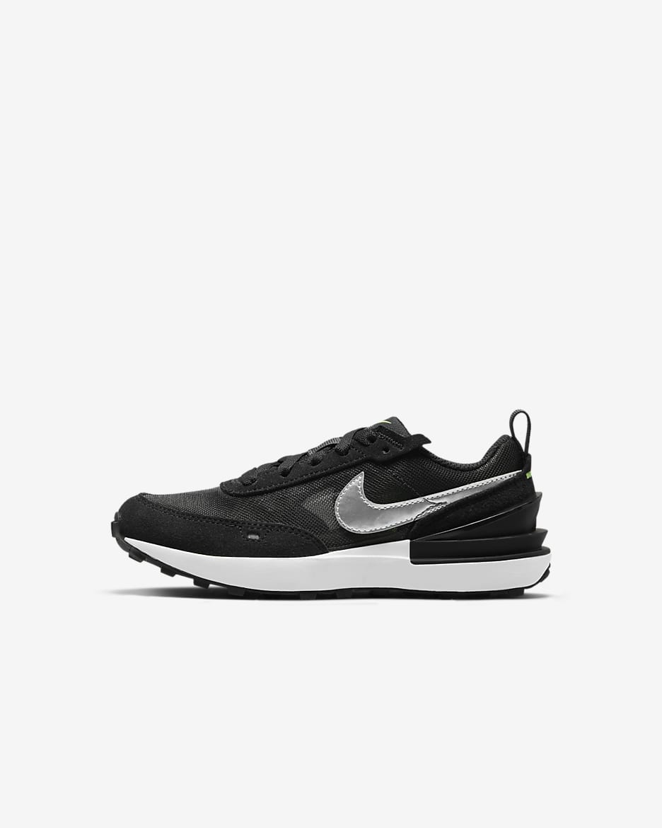 Tenis para niños de preescolar Nike Waffle One - Gris humo oscuro/Negro/Verde strike/Cromo