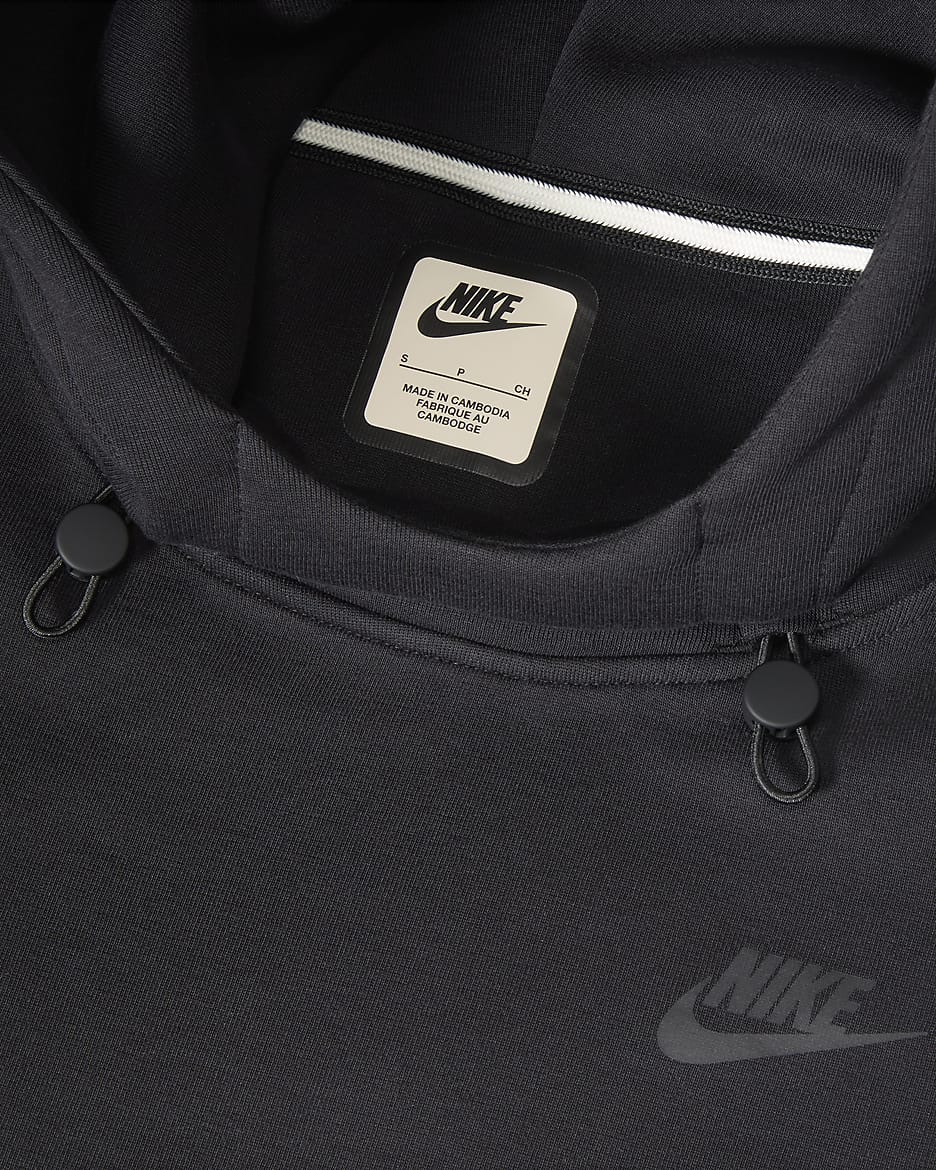 Nike Sportswear Tech Fleece Bol Kesimli Kadın Kapüşonlu Üstü - Siyah/Siyah