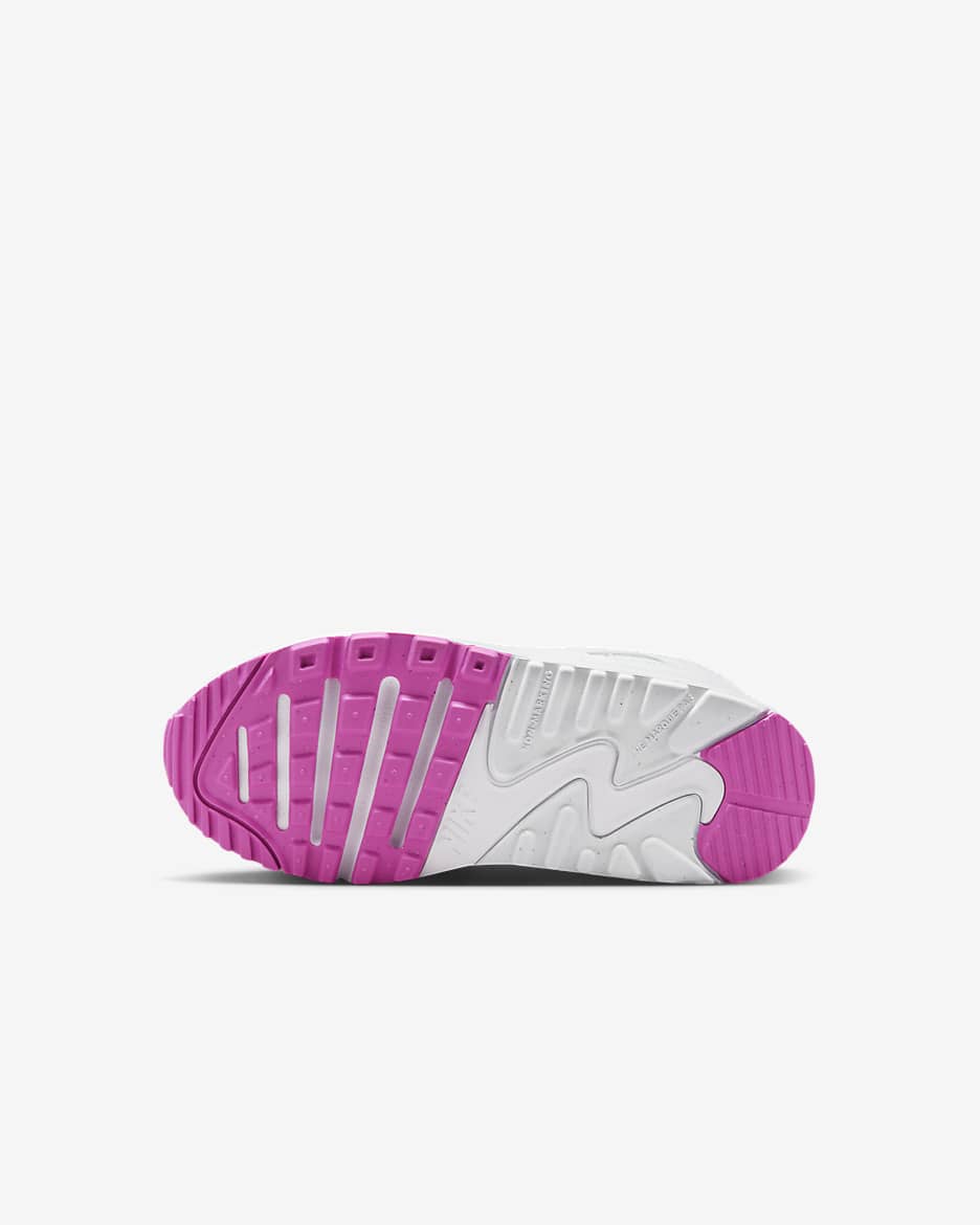 Chaussure Nike Air Max 90 EasyOn pour enfant - Blanc/Laser Fuchsia