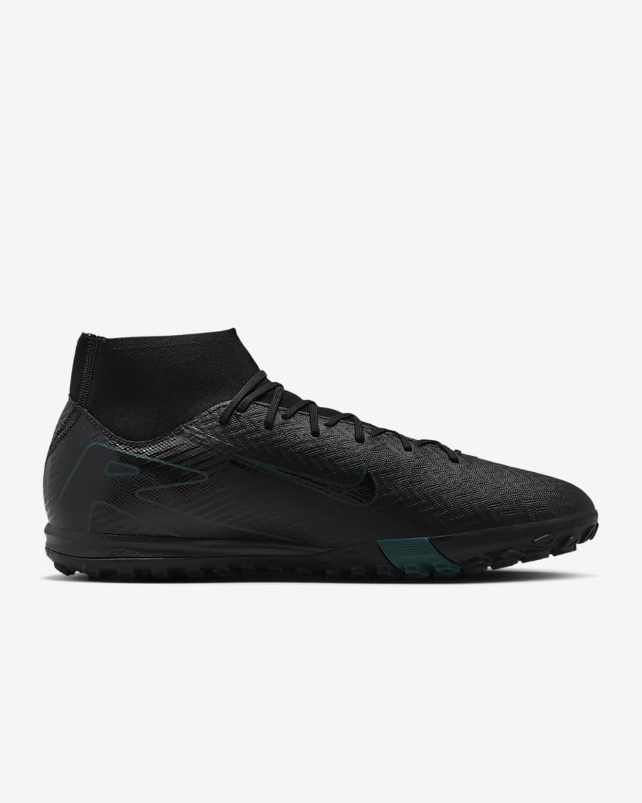 Nike Mercurial Superfly 10 Academy TF Yüksek Bilekli Krampon - Siyah/Deep Jungle/Siyah