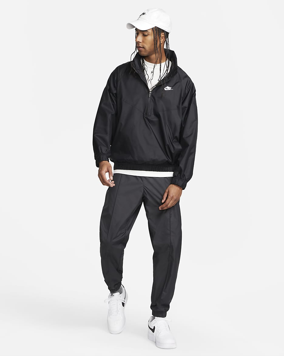 Chamarra tipo anorak para hombre Nike Windrunner - Negro/Blanco