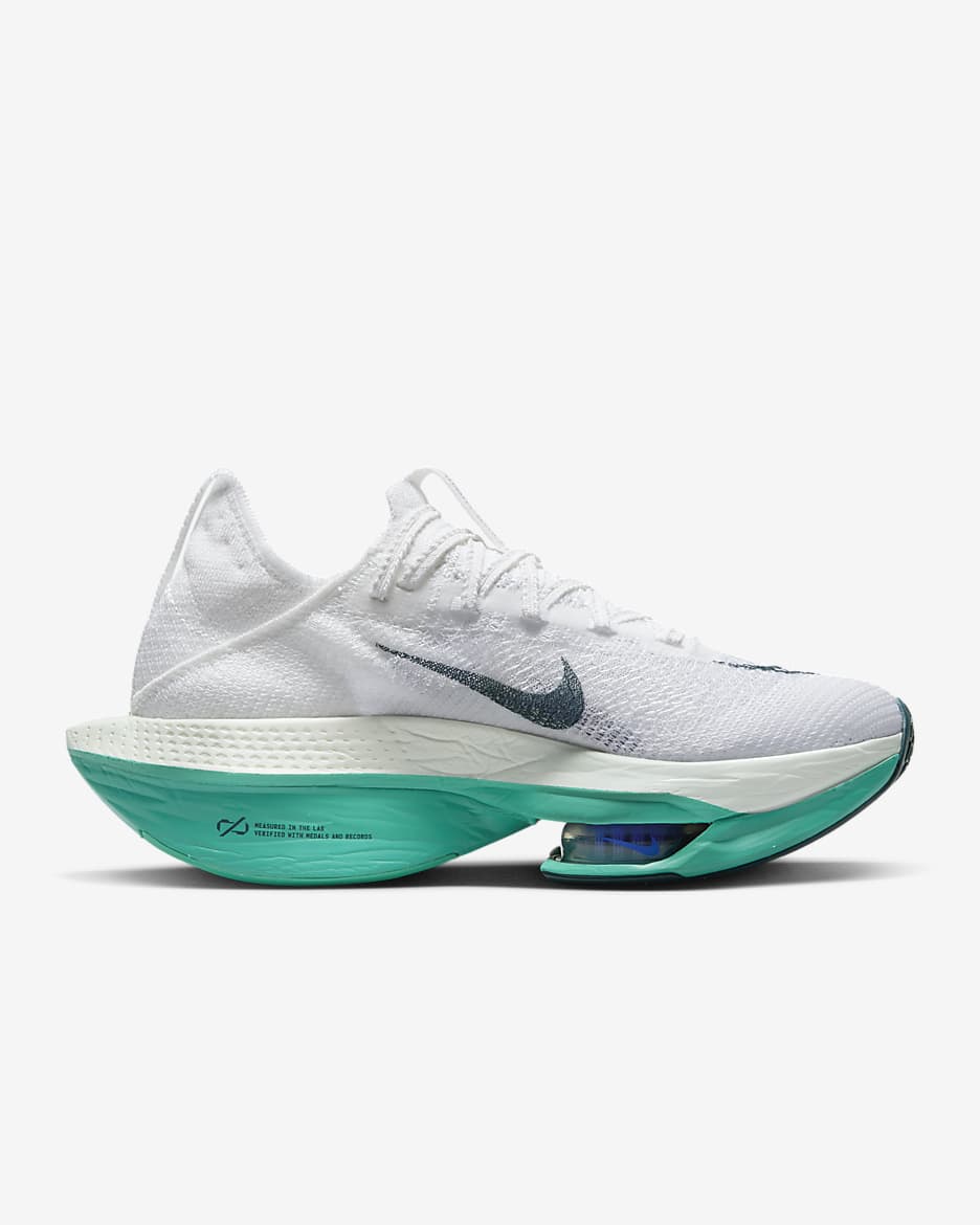 Nike Alphafly 2 Women's Road Racing Shoes - White/Clear Jade/Light Ultramarine/Deep Jungle