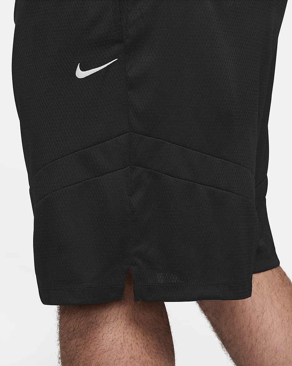 Shorts da basket Dri-FIT 21 cm Nike Icon – Uomo - Nero/Nero/Nero/Bianco