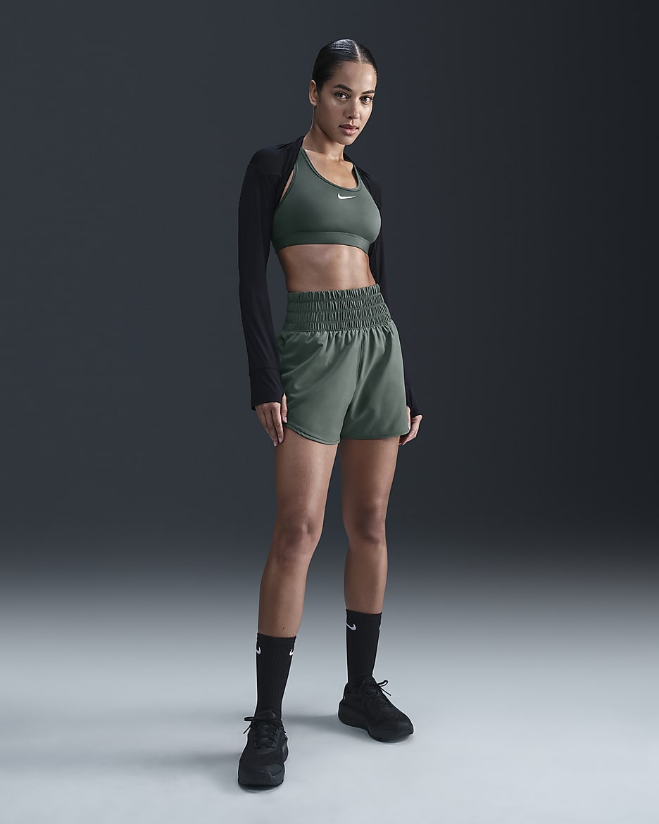 Nike One Women's Dri-FIT Ultra High-Waisted 3" Brief-Lined Shorts - Vintage Green