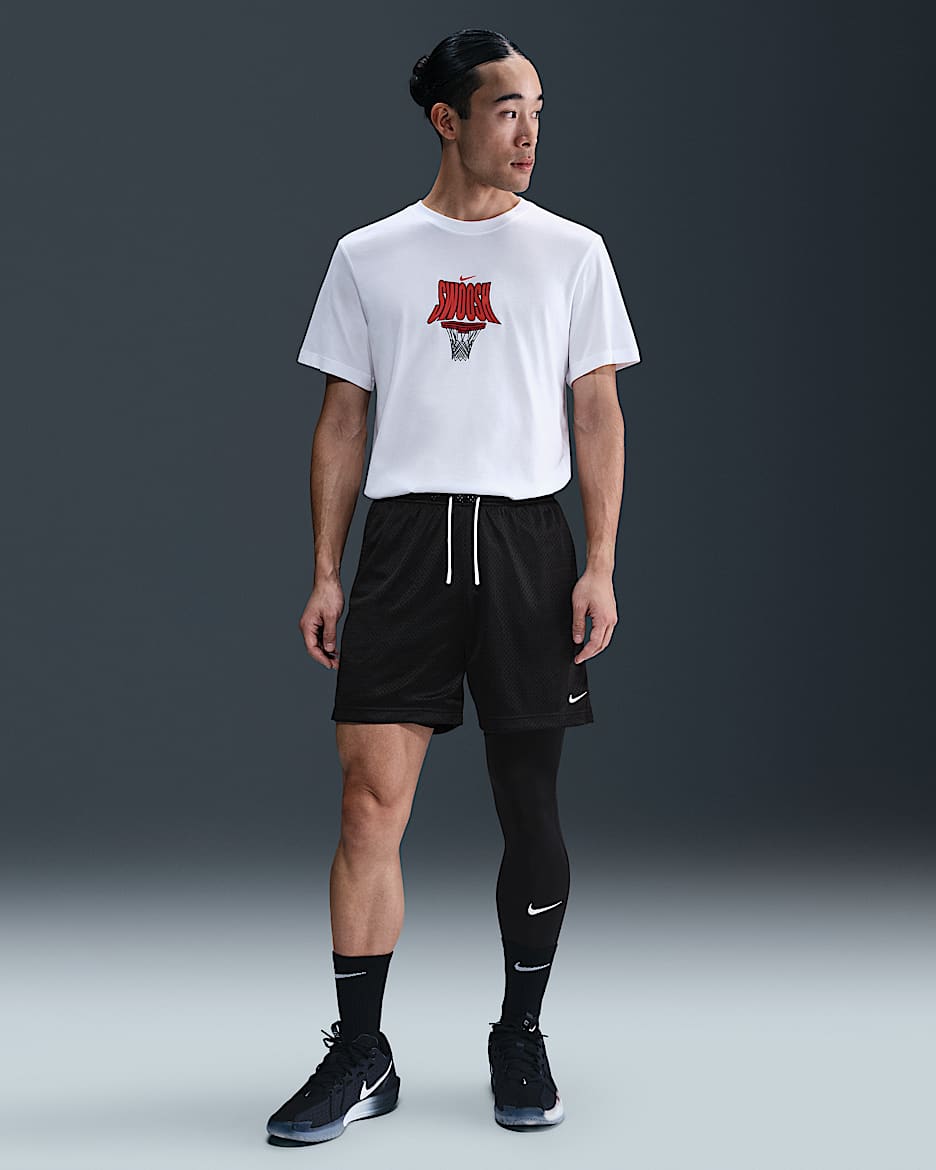 Nike Men's Dri-FIT 13cm (approx.) Mesh Basketball Shorts - Black/White