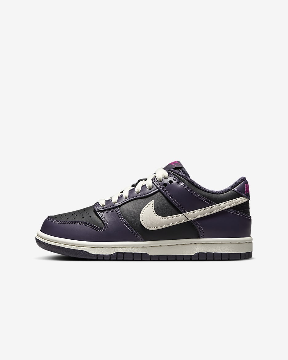 Nike Dunk Low Big Kids' Shoes - Black/Dark Raisin/Sail/Pale Ivory