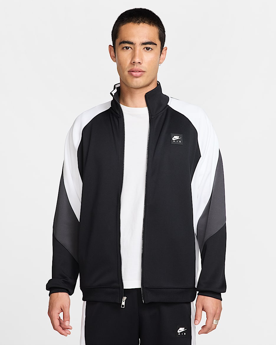 Nike Air Men's Poly-Knit Full-Zip Jacket - Black/White/Anthracite/Black