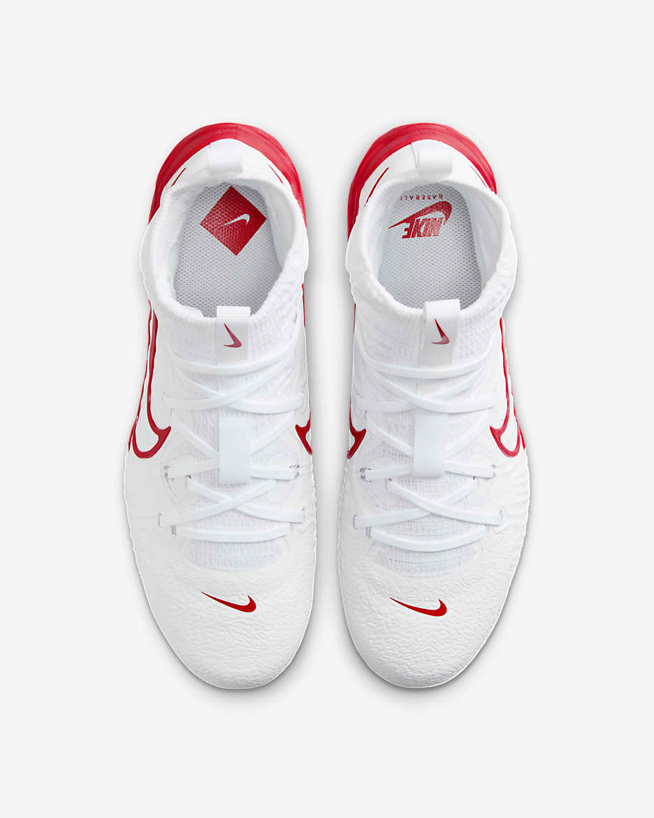 Tacos de béisbol para hombre Nike Alpha Huarache NXT - Blanco/Platino puro/Rojo universitario