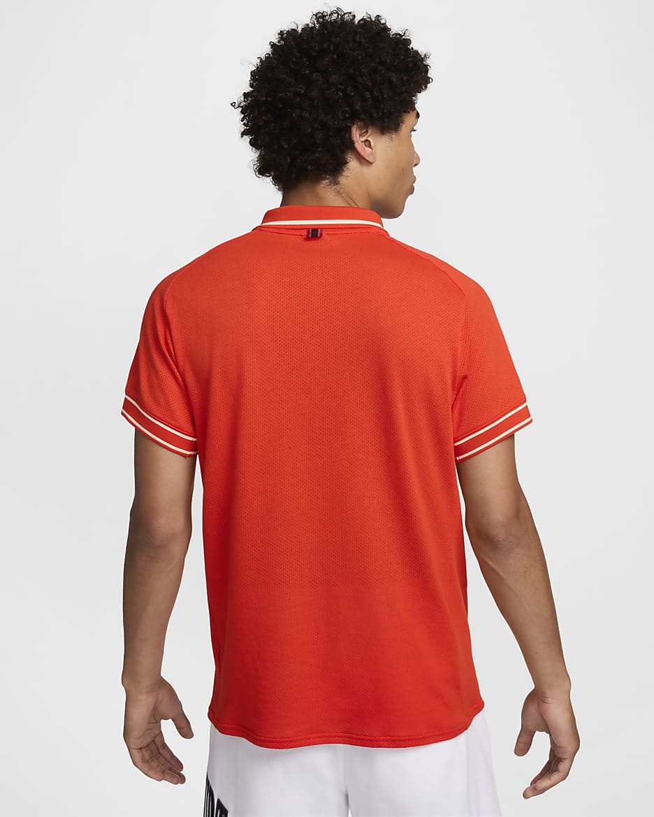 NikeCourt Heritage Men's Tennis Polo - Picante Red/Crimson Tint