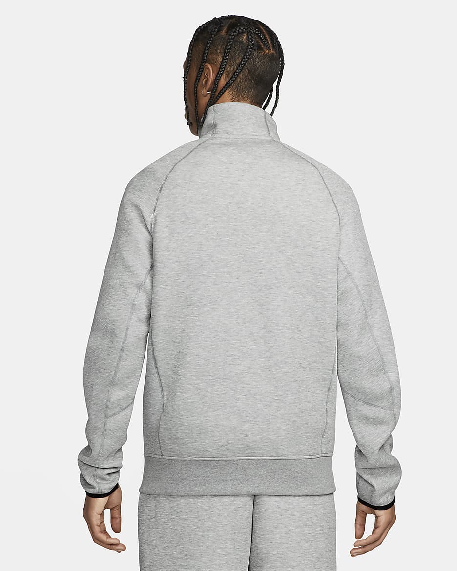 Męska bluza dresowa z zamkiem 1/2 Nike Sportswear Tech Fleece - Dark Grey Heather/Czerń