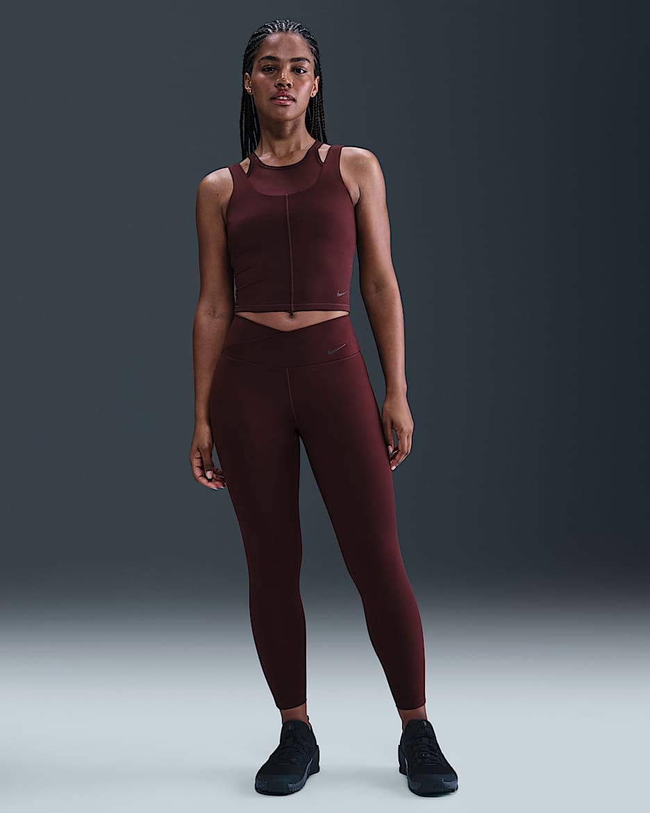 Nike One Women's High-Waisted 7/8 Leggings - Burgundy Crush/Burgundy Ash