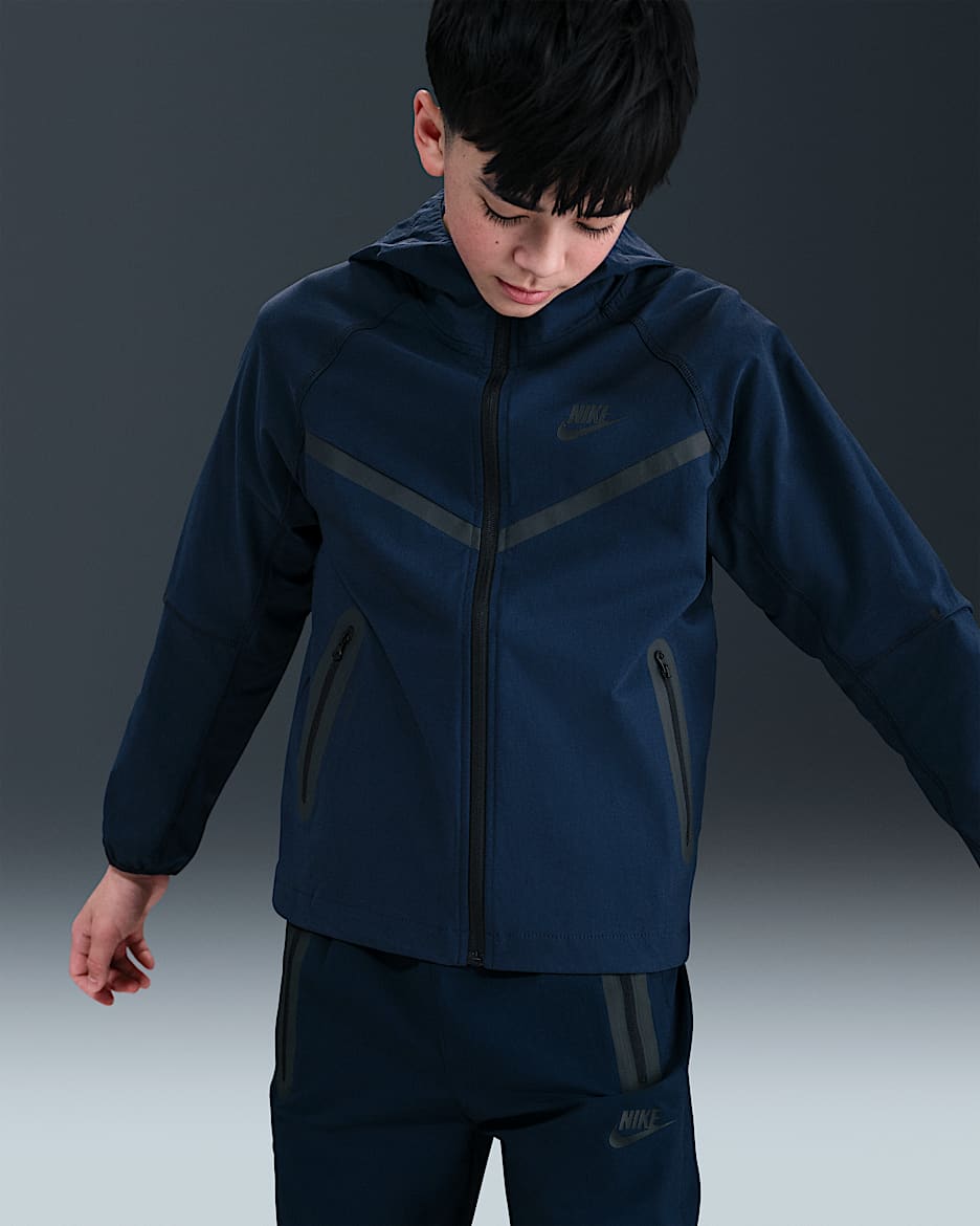 Nike Tech Older Kids' (Boys') Woven Jacket - Obsidian/Obsidian/Black