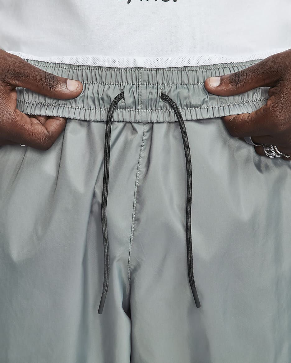 Vævede Nike Windrunner-bukser med for til mænd - Smoke Grey/hvid/sort