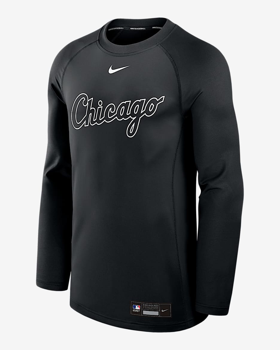 Chicago White Sox Authentic Collection Game Time Men's Nike Dri-FIT MLB Pullover Crew - Black