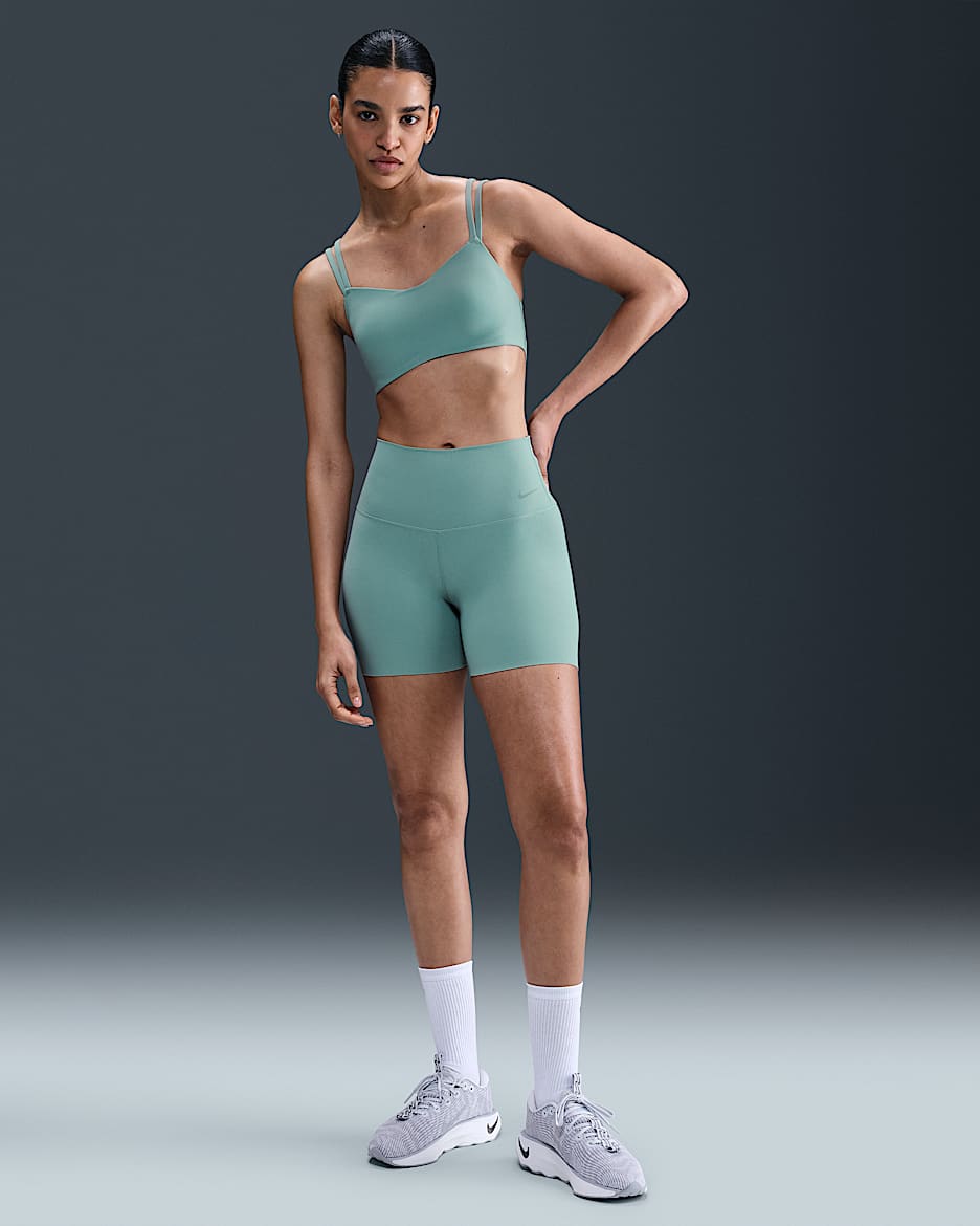 Nike Zenvy bikershorts met hoge taille voor dames (13 cm) - Cannon/Zwart