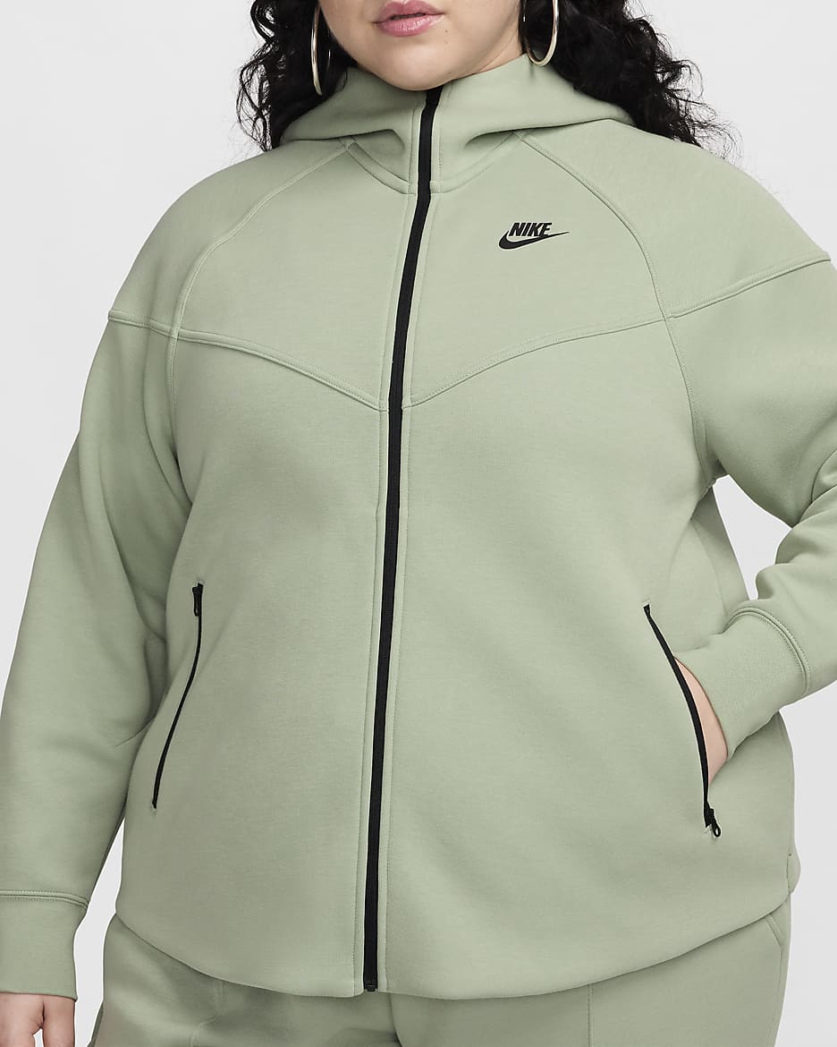 Nike Sportswear Tech Fleece Windrunner Women's Full-Zip Hoodie (Plus Size) - Jade Horizon/Black