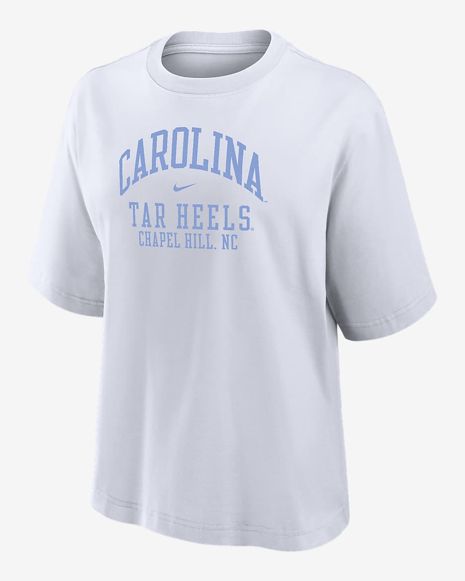 UNC Women's Nike College Boxy T-Shirt - White