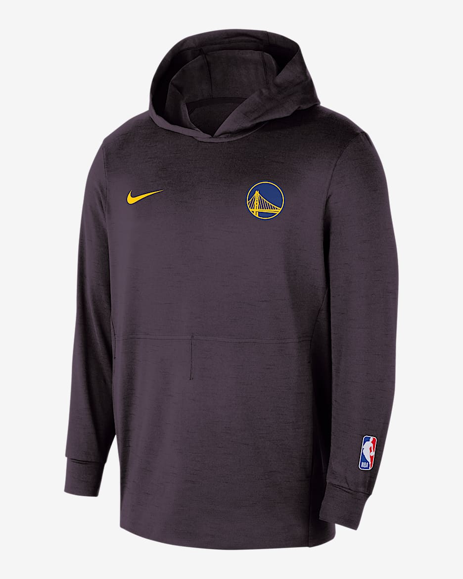 Golden State Warriors Restore Men's Nike NBA Lightweight Pullover Hoodie - Black/Off Noir/Heather/Amarillo