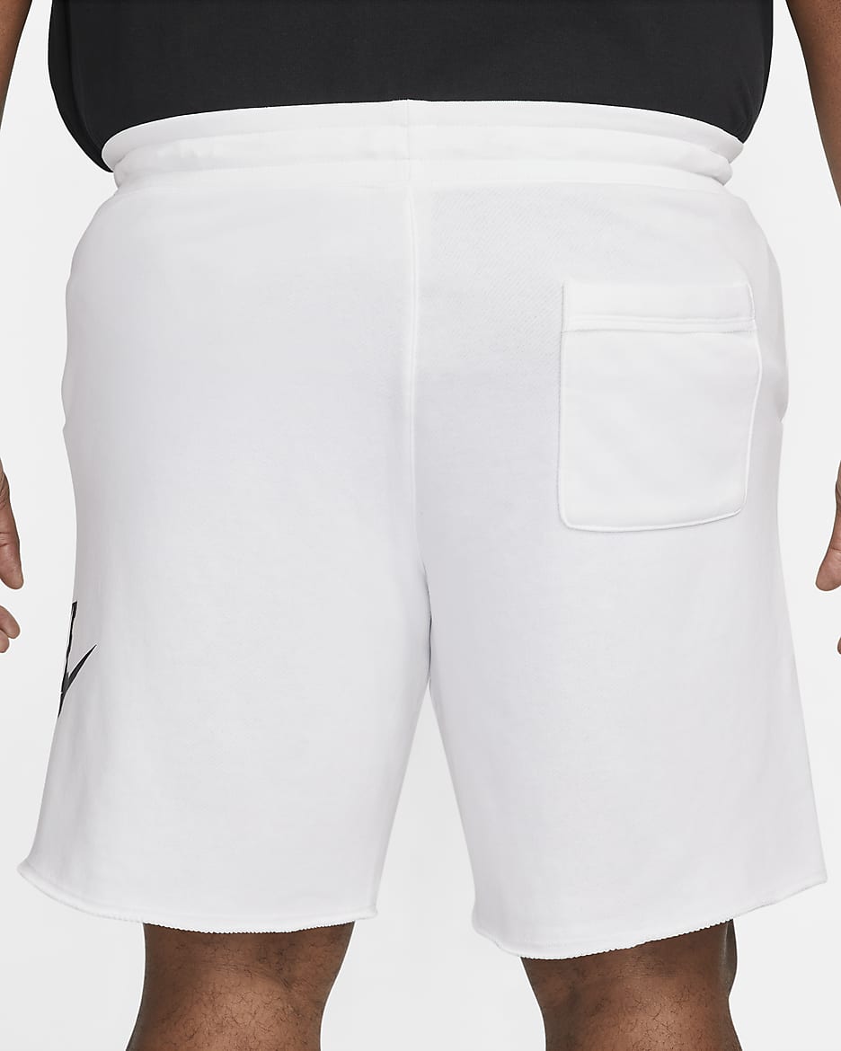 Nike Club Alumni Men's French Terry Shorts - White/White/Black