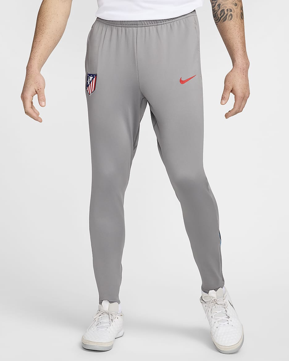 Atlético Madrid Strike Men's Nike Dri-FIT Football Pants - Flat Pewter/Noise Aqua/Light Crimson