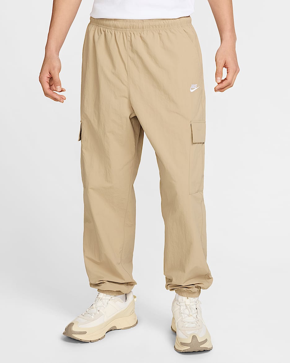 Pants cargo de tejido Woven para hombre Nike Club - Beige paracaídas/Blanco