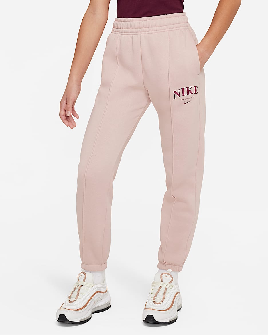 Nike Sportswear Trend Big Kids' (Girls') Fleece Pants - Pink Oxford