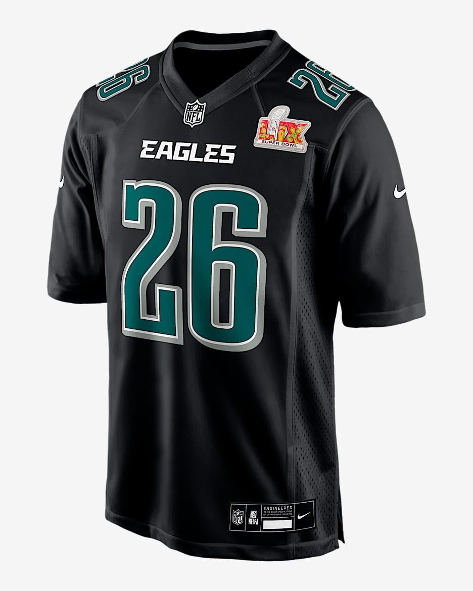 Saquon Barkley Philadelphia Eagles Super Bowl LIX Men's Nike NFL Game Fashion Jersey - Black