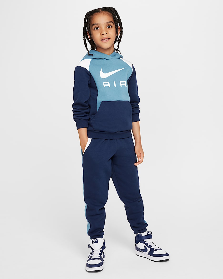Σετ με φλις φούτερ και παντελόνι Nike Air για μικρά παιδιά - Midnight Navy
