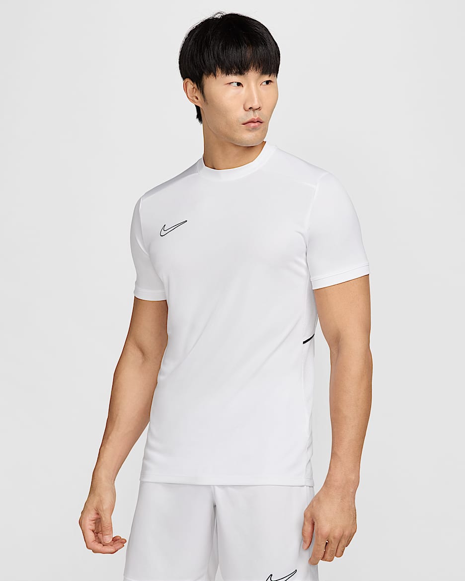 Nike Academy Dri-FIT rövid ujjú férfi futballfelső - Fehér/Fehér/Fekete/Fekete