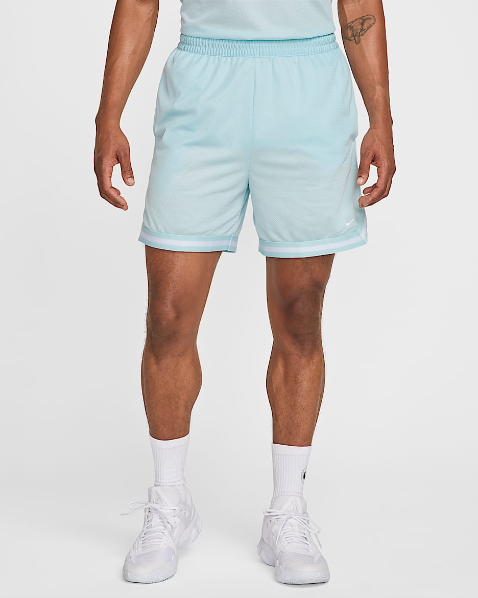 Shorts de básquetbol Dri-FIT de 15 cm para hombre Nike DNA - Azul glacial/Azul glacial/Blanco