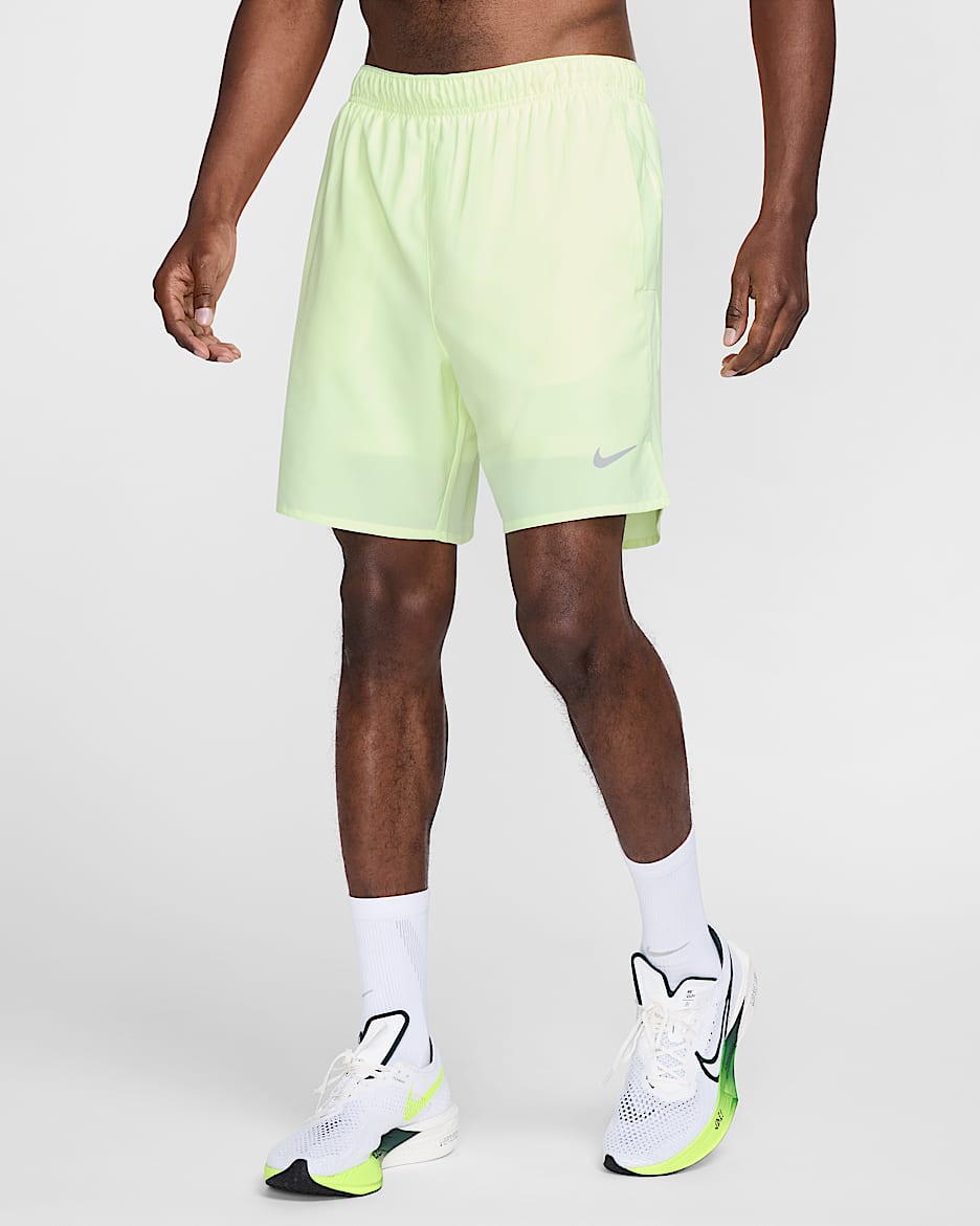 Nike Challenger Men's Dri-FIT 18cm (approx.) 2-in-1 Running Shorts - Barely Volt/Barely Volt/Barely Volt