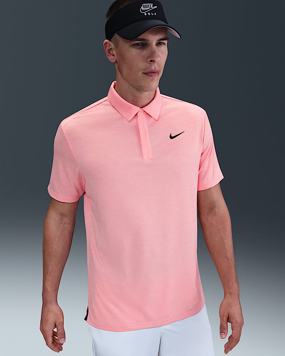 Nike Tour Men's Dri-FIT Jacquard Golf Polo - Pink Bloom/Coral Chalk/Black