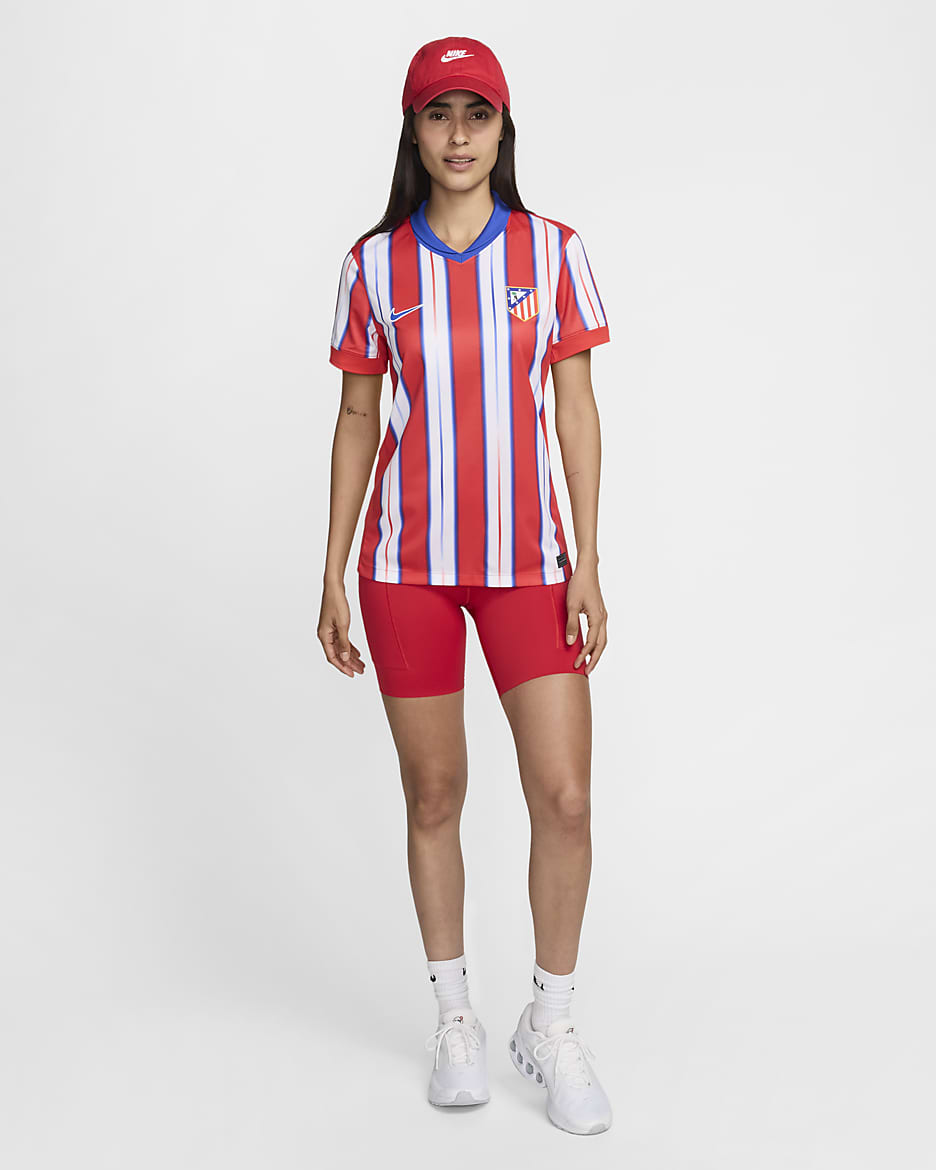 Jersey de fútbol Nike Dri-FIT Replica para mujer Atlético Madrid 2024/25 Stadium Home - Hiperroyal/Carmesí claro/Blanco