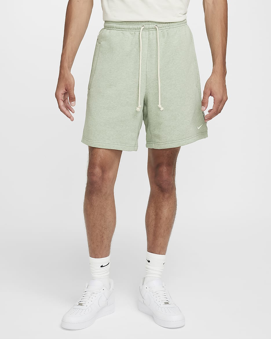 Shorts de básquetbol de tejido Fleece Dri-FIT de 20 cm para hombre Nike Standard Issue - Horizonte jade/Jaspeado/Marfil pálido