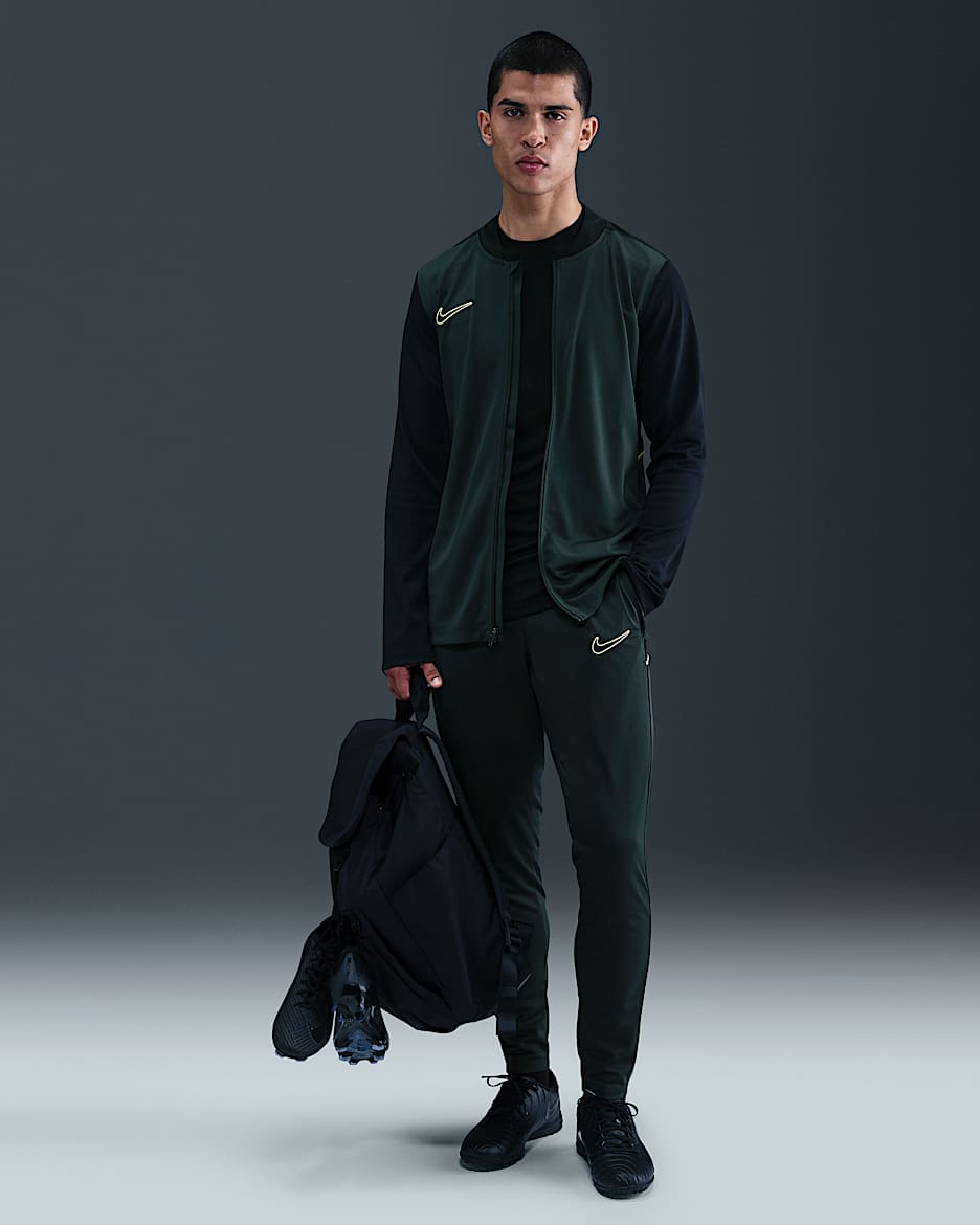 Męski dres piłkarski Dri-FIT Nike Academy - Seaweed/Czerń/Limelight