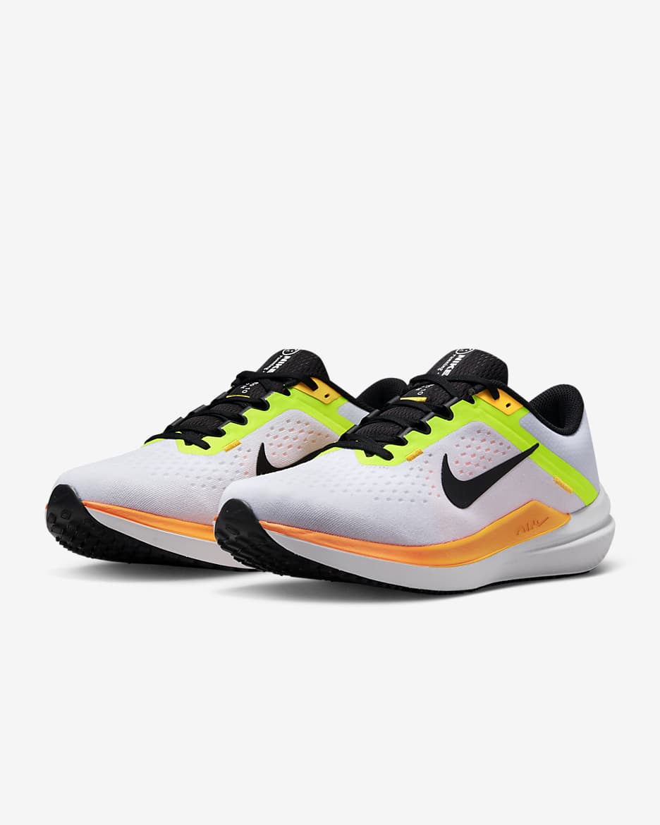 Nike Winflo 10 Men's Road Running Shoes - White/Volt/Laser Orange/Black