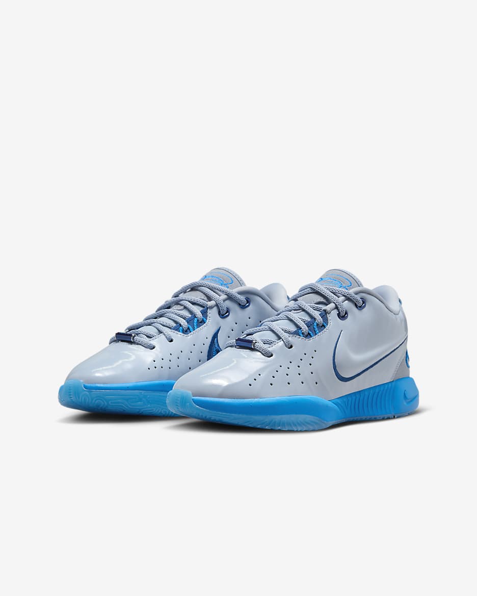 Tenis de básquetbol para niños grandes LeBron XXI - Azul militar claro/Azul héroe/Pizarra cenizo/Azul cancha