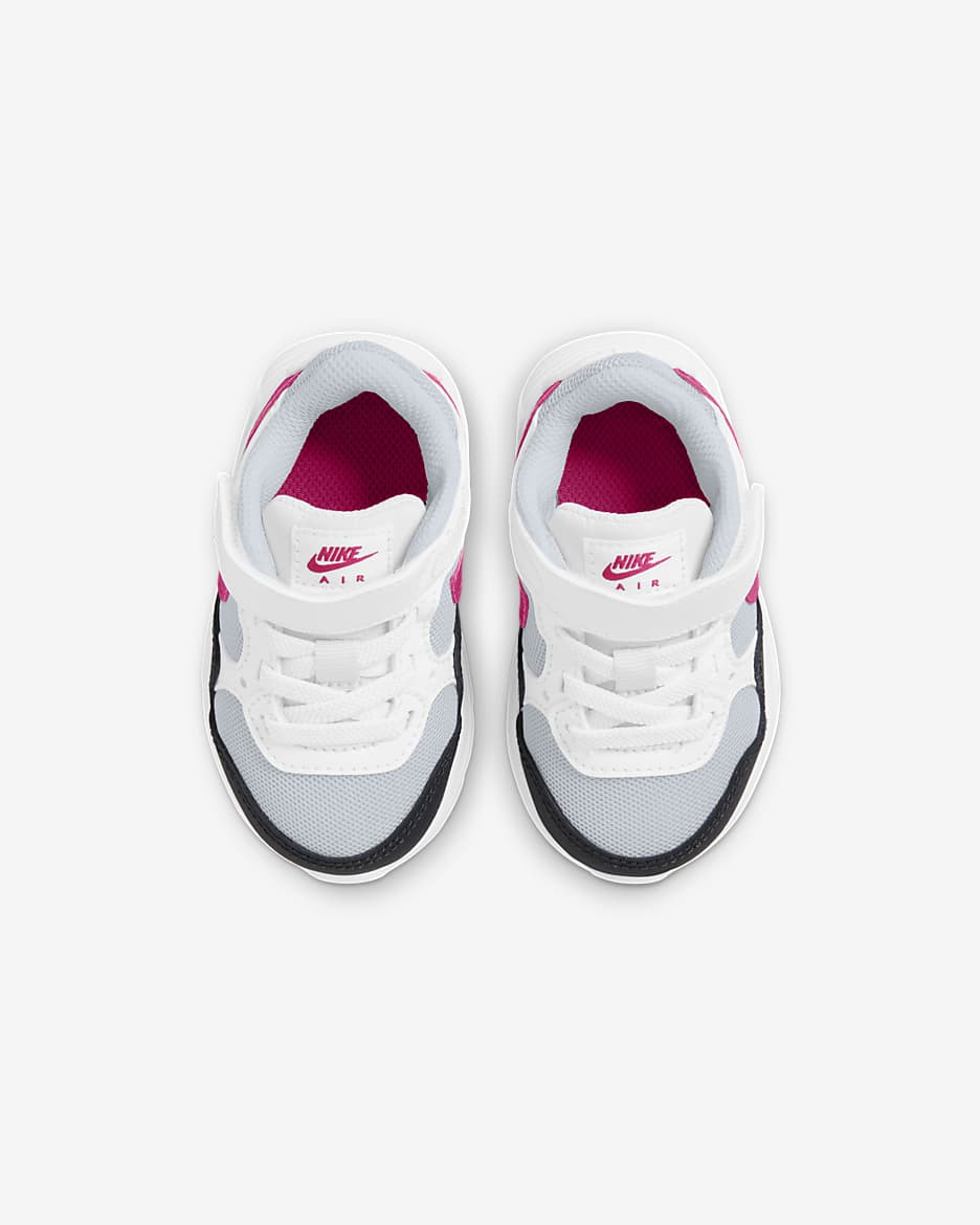 Tenis para bebé e infantil Nike Air Max SC - Platino puro/Blanco/Sombrío apagado/Rosa óptimo
