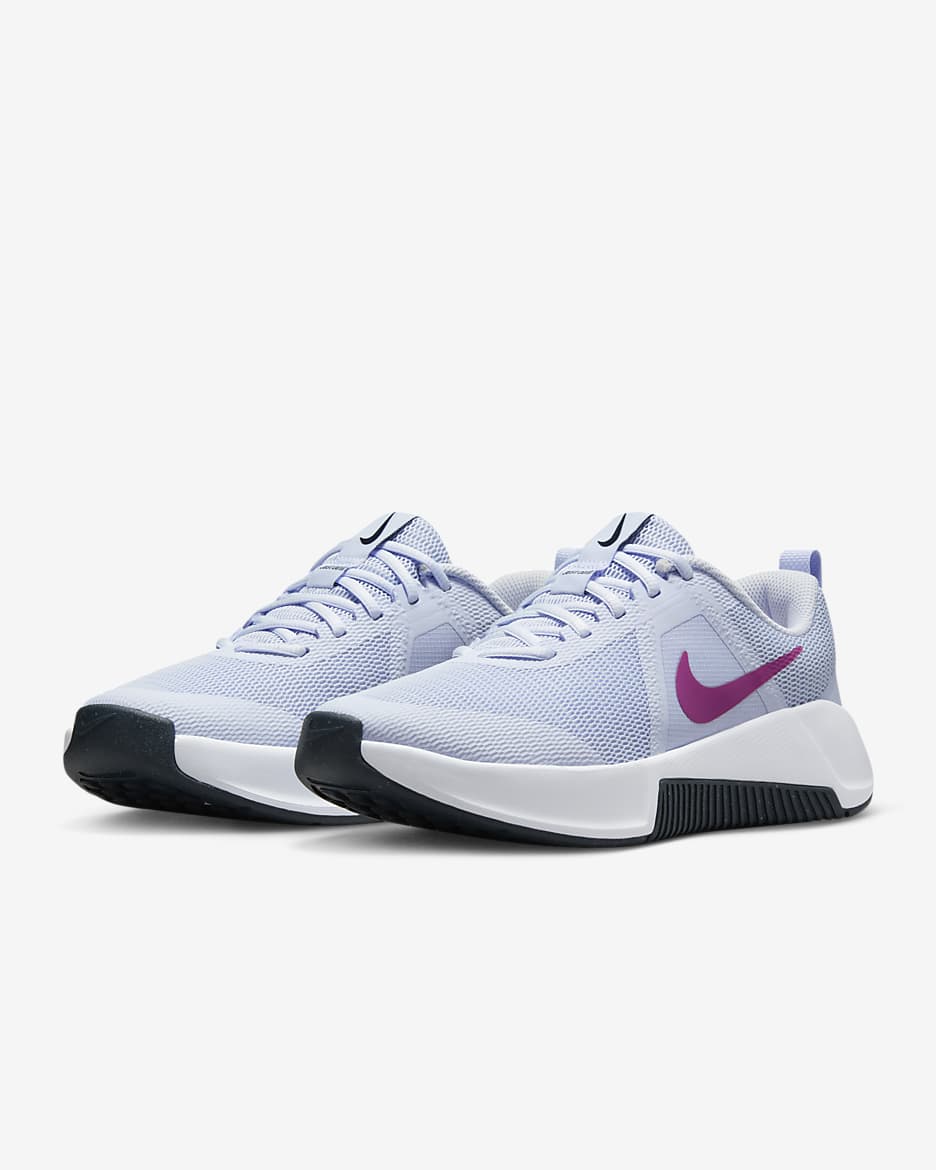 Tenis de entrenamiento para mujer Nike MC Trainer 3 - Gris fútbol/Azul marino militar/Fucsia cálido