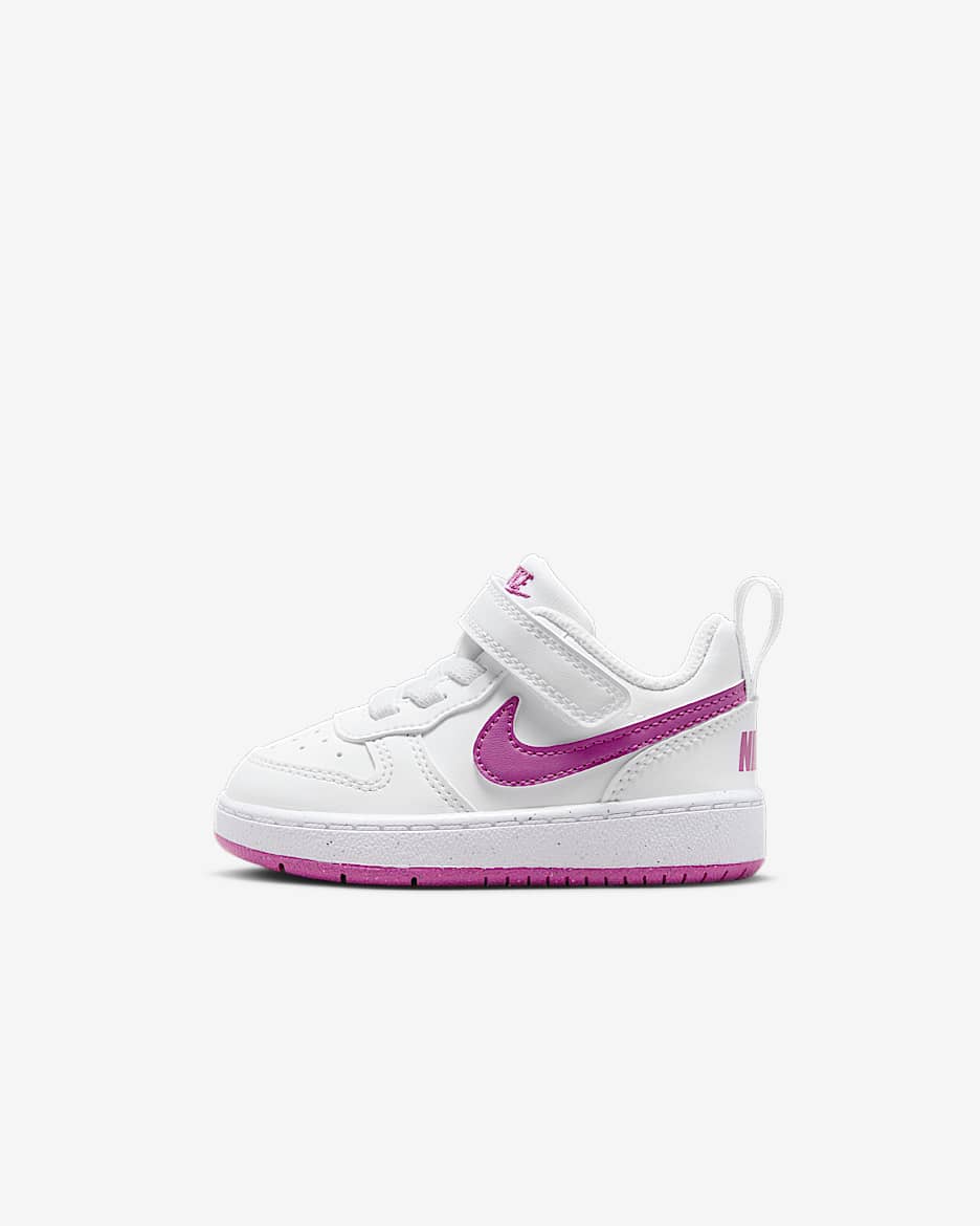 Nike Court Borough Low Recraft Baby/Toddler Shoes - White/Hot Fuchsia