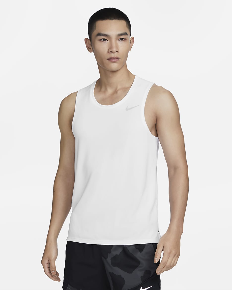 ナイキ Dri-FIT マイラー メンズ ランニングタンクトップ - ホワイト
